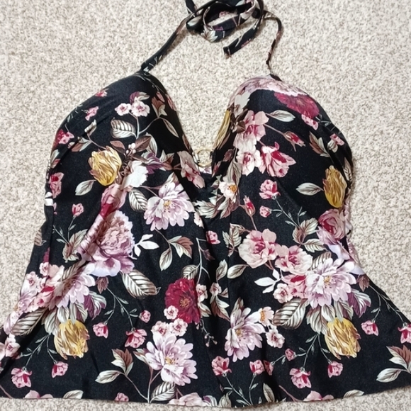 Rachel Roy Floral Halter Tankini - Picture 3 of 6